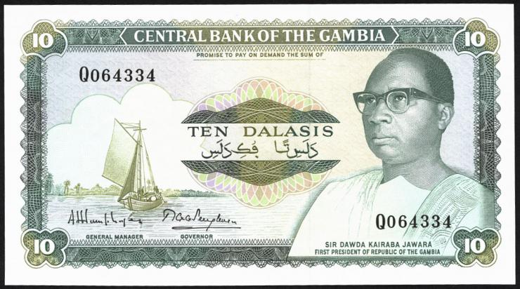 Gambia P.10a 10 Dalasis (1987-90) (1) 