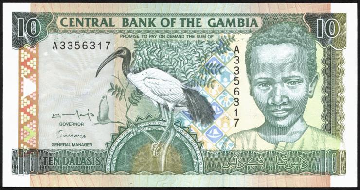 Gambia P.17 10 Dalasis (1996) (1) 