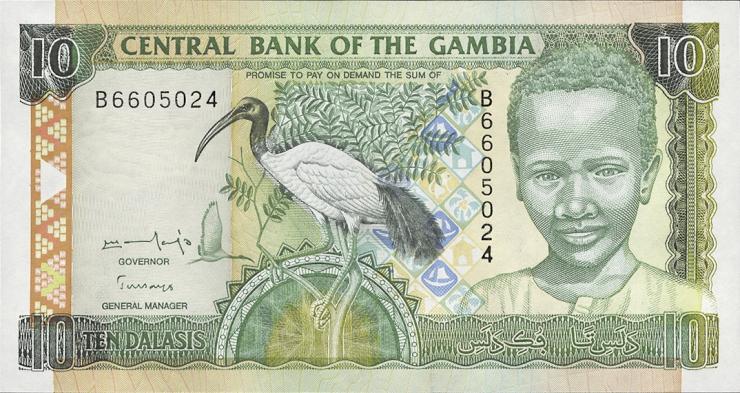 Gambia P.21a 10 Dalasis (2001) (1) 