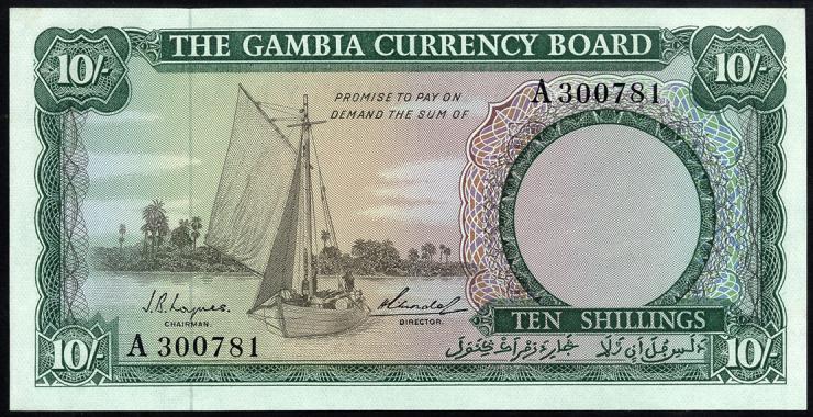 Gambia P.01a 10 Shillings (1965-70) (1) 