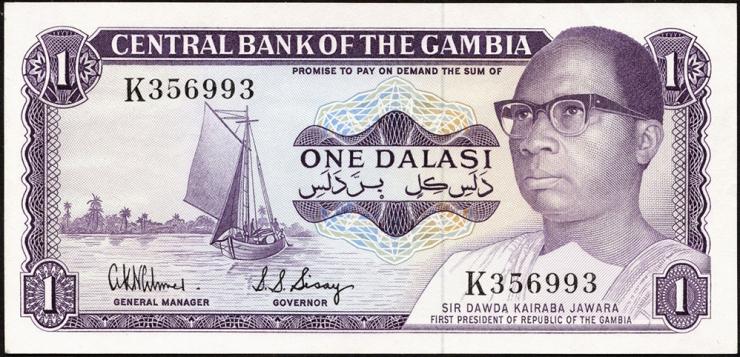 Gambia P.04d 1 Dalasi (1971-87) (1) 