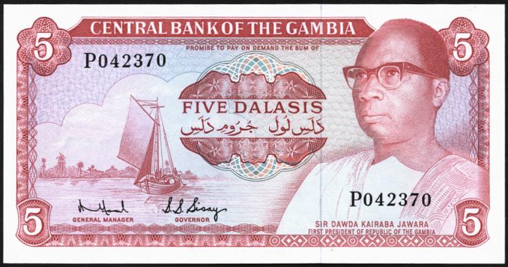 Gambia P.05c 5 Dalasis (1972-86) (1) 