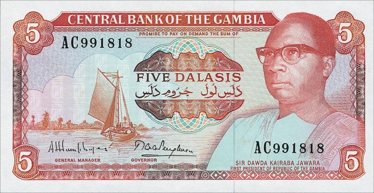 Gambia P.09a 5 Dalasis (1987-90) (1) 