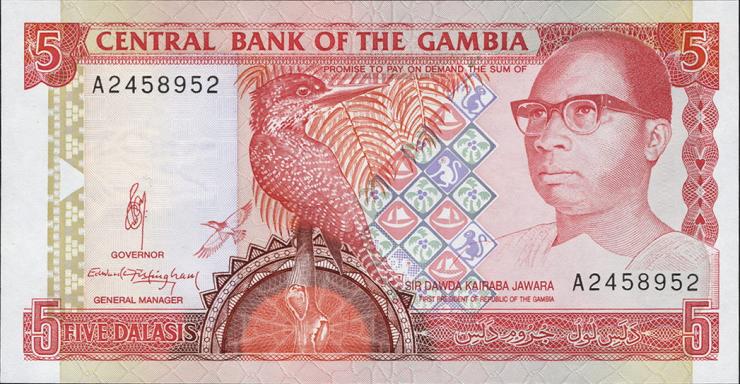 Gambia P.12a 5 Dalasis (1991-95) (1) 