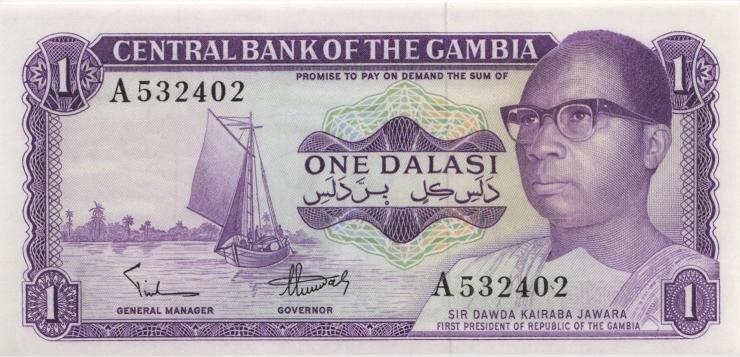 Gambia P.04a 1 Dalasi (1971-87) (1) 