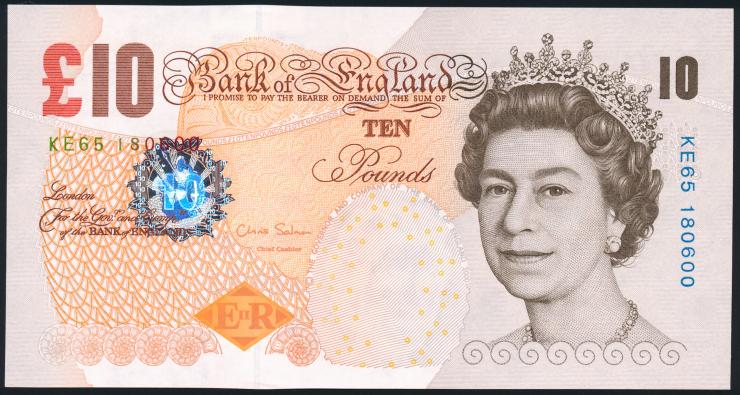 Großbritannien / Great Britain P.389d 10 Pounds (2012) (1) 