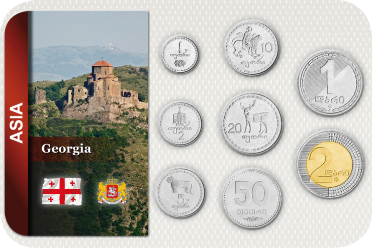 Kursmünzensatz Georgien / Coin Set Georgia 