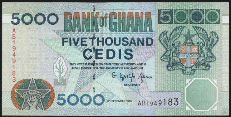 Ghana P.34a 5000 Cedis 1996 (1) 