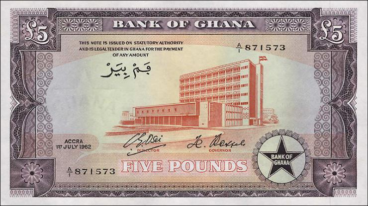 Ghana P.03d 5 Pounds 1962 (1) 