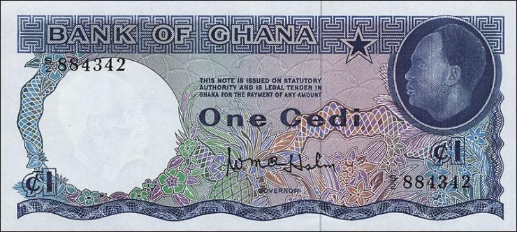 Ghana P.05 1 Cedi (1965) (1) 