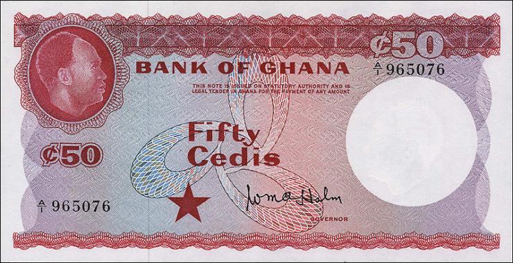 Ghana P.08 50 Cedis (1965) (1) 