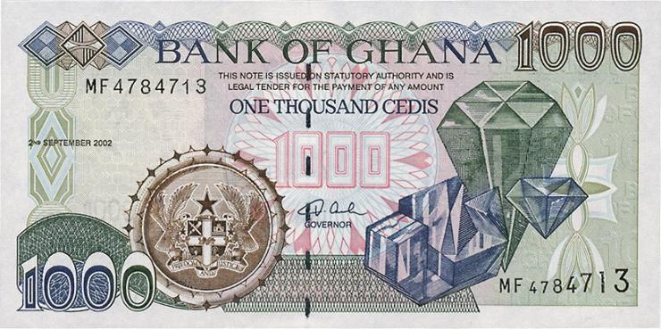 Ghana P.32a 1000 Cedis 1996 (1) 