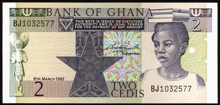 Ghana P.18d 2 Cedis 1982 (1) 