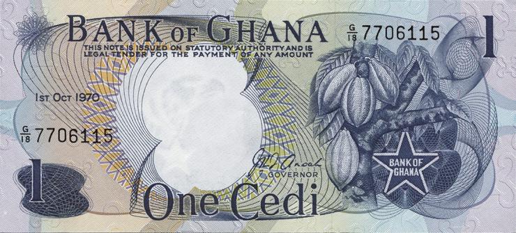 Ghana P.10c 1 Cedi 1970 (1) 