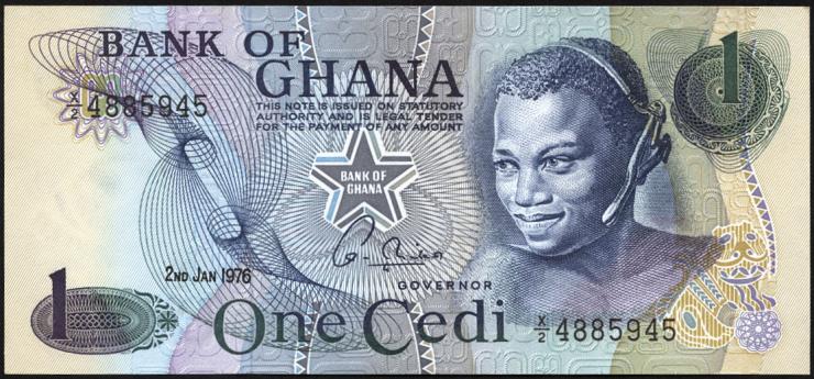 Ghana P.13c 1 Cedi 1976 (1) 