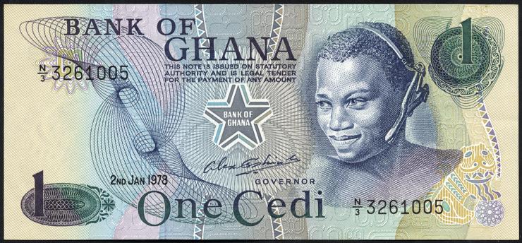 Ghana P.13d 1 Cedi 1978 (1) 