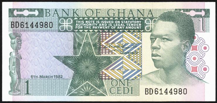 Ghana P.17b 1 Cedi 1982 (1) 