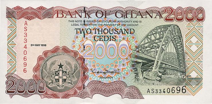 Ghana P.33c 2000 Cedis 1998 (1) 