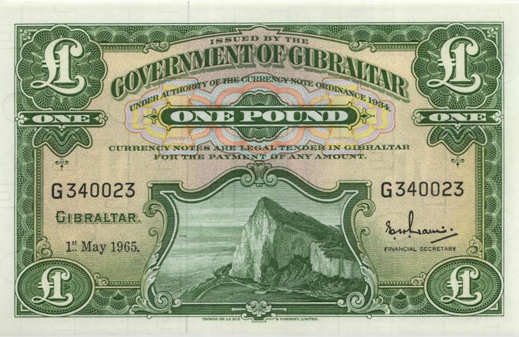 Gibraltar P.18a 1 Pound 1965 (1) 
