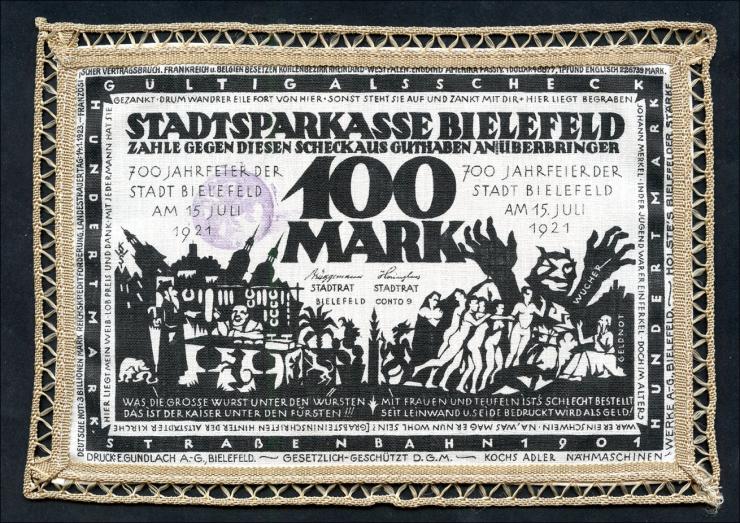 Bielefeld GP.21af 100 Mark 1921 Leinen (1) gold 