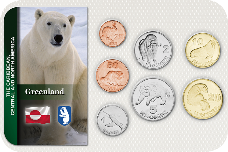 Kursmünzensatz Grönland / Coin Set Greenland 
