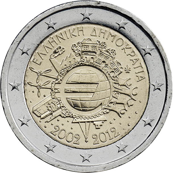 Griechenland 2 Euro 2012 Euro-Bargeld 