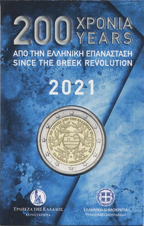 Griechenland 2 Euro 2021 200 Jahre Revolution Coincard 