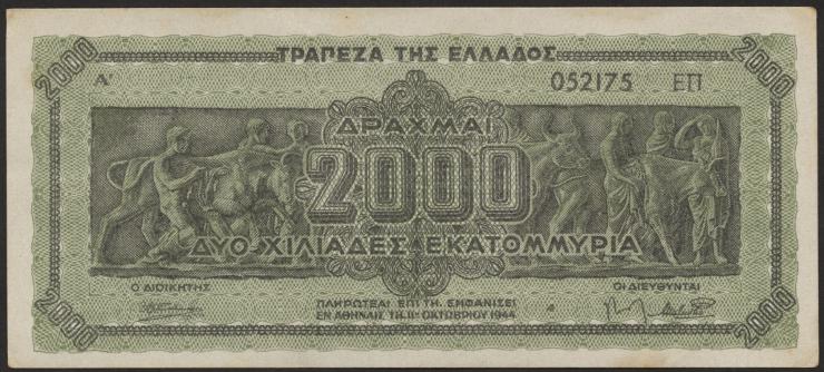 Griechenland / Greece P.133b 2 Mrd. Drachmen 1944 (1) 