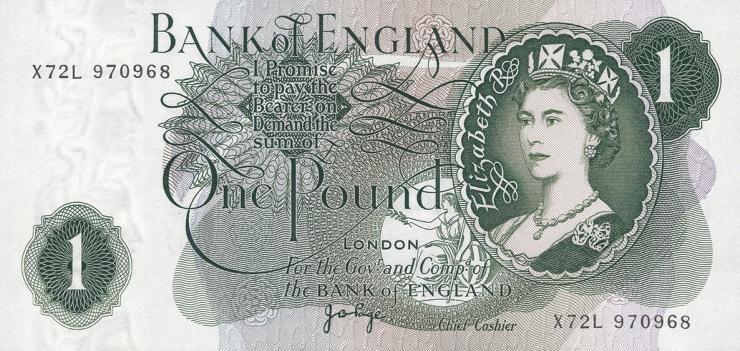 Großbritannien / Great Britain P.374g 1 Pound (1970-77) (1) 