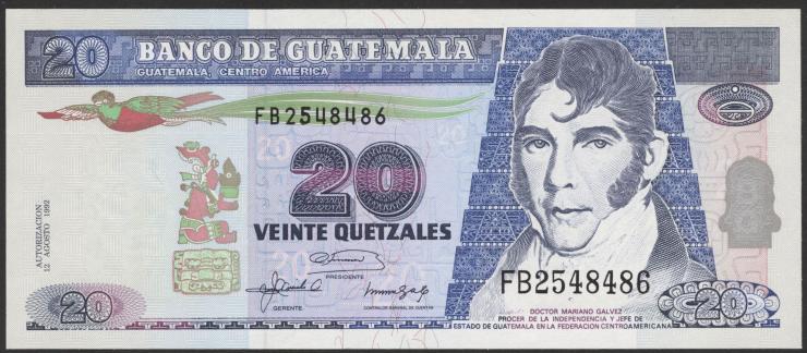 Guatemala P.083 20 Quetzales 1992 (1) 