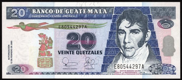 Guatemala P.108 20 Quetzales 2003 (1) 
