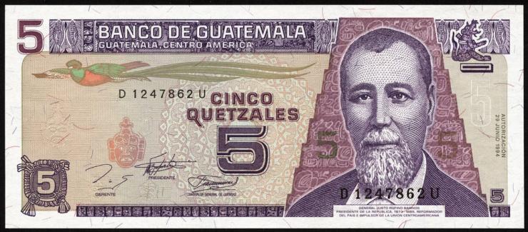 Guatemala P.092 5 Quetzales 1994 (1) 