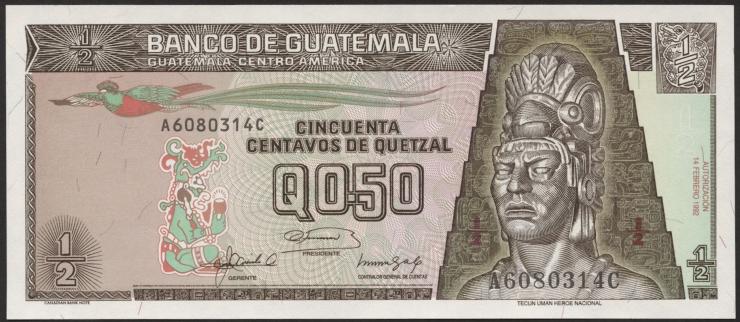 Guatemala P.079 1/2 Quetzal 1992 (1) 