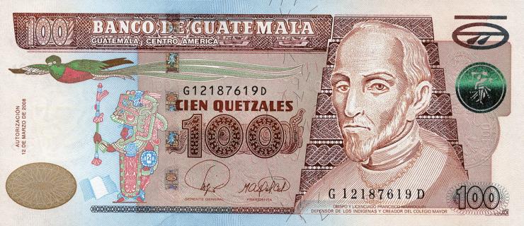 Guatemala P.119 100 Quetzales 2008 (1) 