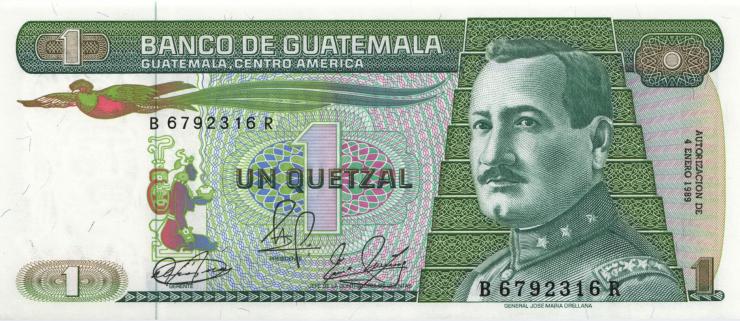 Guatemala P.066 1 Quetzal 1989 (1) 