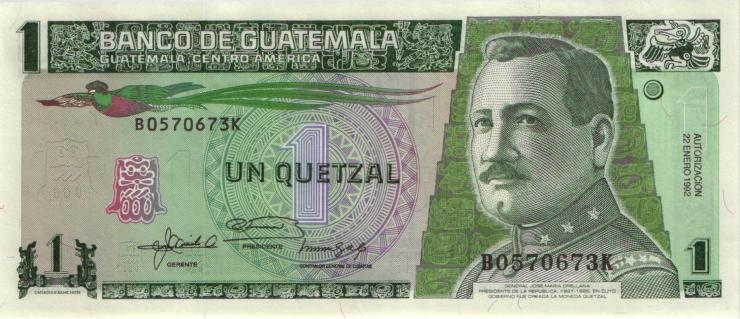 Guatemala P.073c 1 Quetzal 1992 (1) 