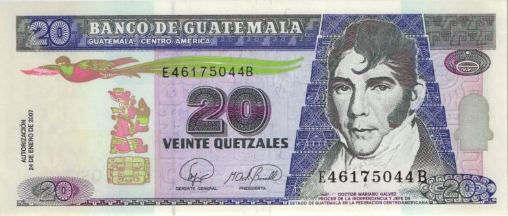 Guatemala P.112b 20 Quetzales 2007 (1) 