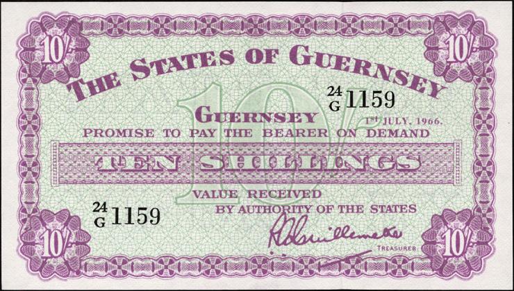 Guernsey P.42c 10 Shillings 1966 (1) 
