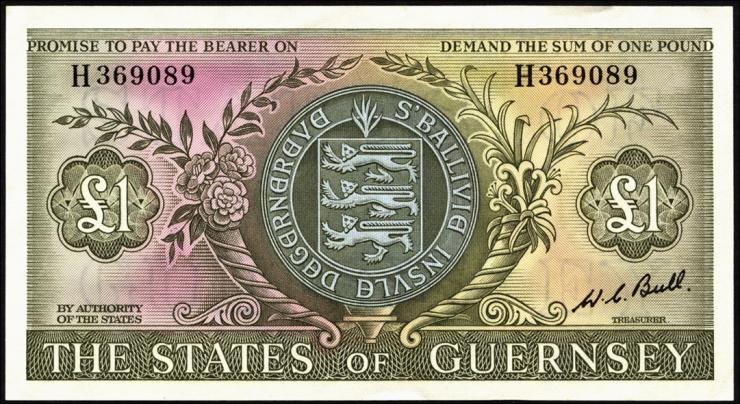 Guernsey P.45c 1 Pound (1969-75) (1) 