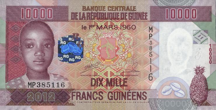 Guinea P.46 10000 Francs 2012 (1) 