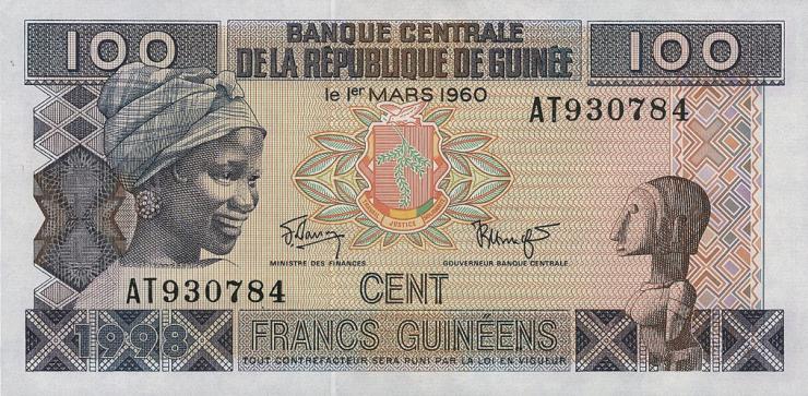 Guinea P.35a 100 Francs 1998 (1) U.1 