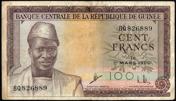 Guinea P.13 100 Francs 1960 (3) 