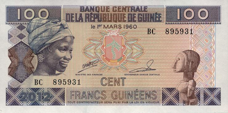 Guinea P.35b 100 Francs 2012 (1) 