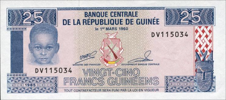 Guinea P.28 25 Francs 1985 (1) 