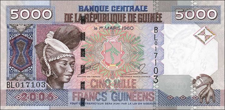 Guinea P.41a 5000 Francs 2006 (1) 