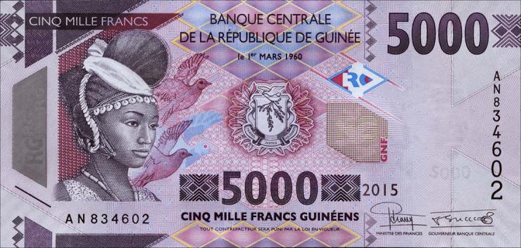 Guinea P.49a 5000 Francs 2015 (1) 