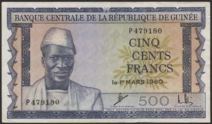 Guinea P.14 500 Francs 1960 (3+) 
