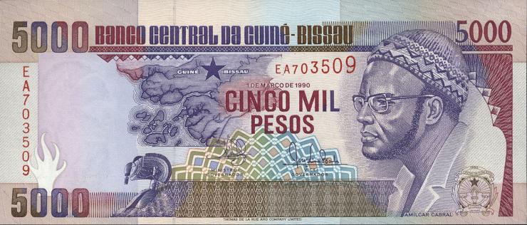 Guinea-Bissau P.14a 5000 Pesos 1990 (1) 