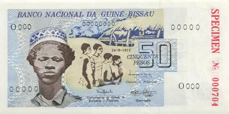 Guinea-Bissau P.01s 50 Pesos 1975 Specimen (1) 