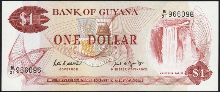 Guyana P.21f 1 Dollar (1966-92) (1) 